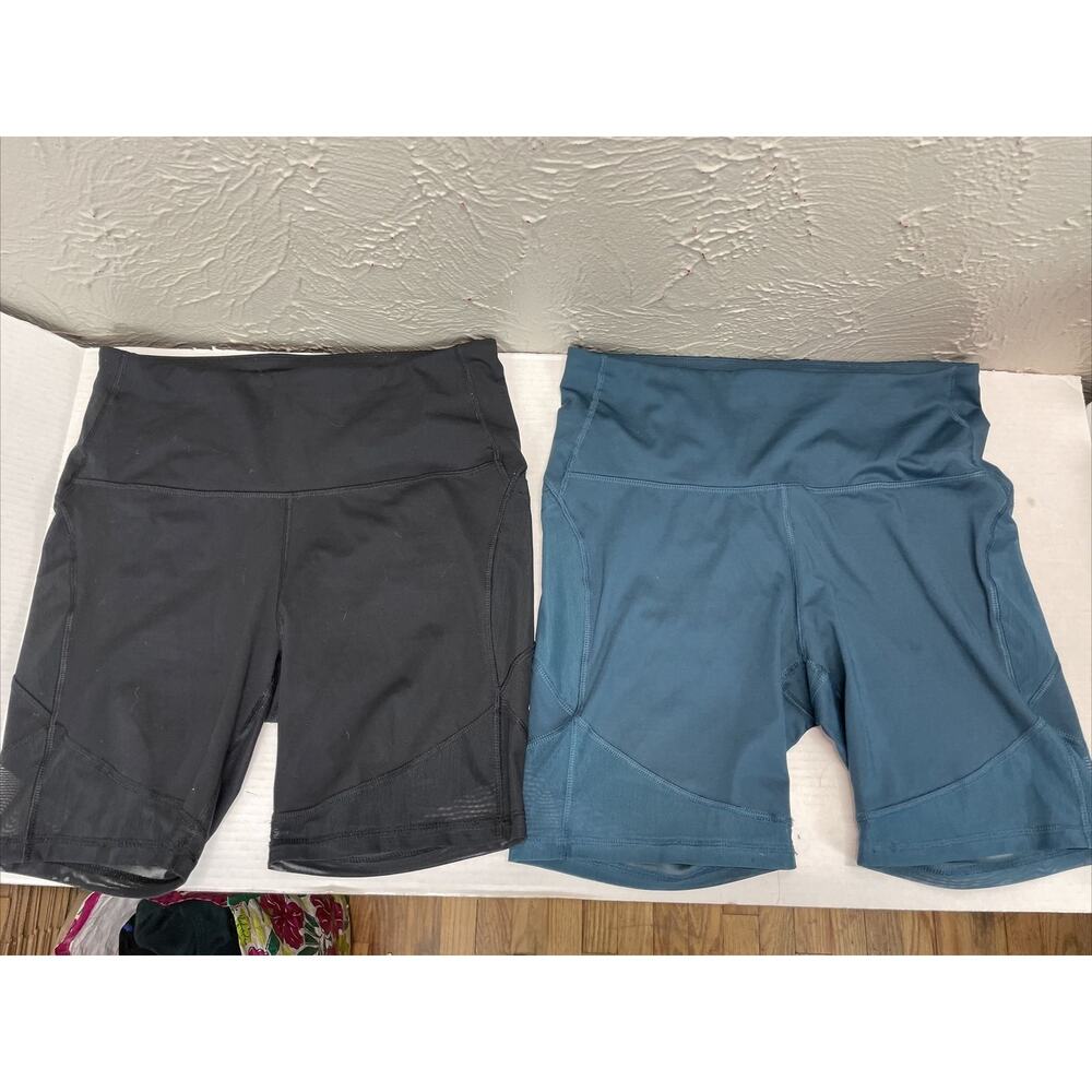 All in Motion High Rise Fitted‎ Shorts Active Mesh Hem Bottom Size Medium